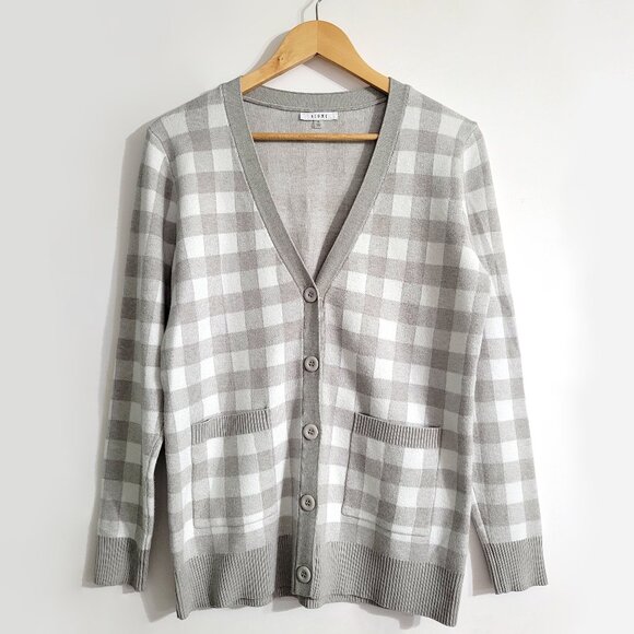 Anthropologie Sioni Womens Button Up Cardigan Size S Checkered Academia Granny - Picture 1 of 11